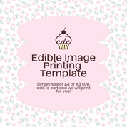 Pink Floral Edible Image Template