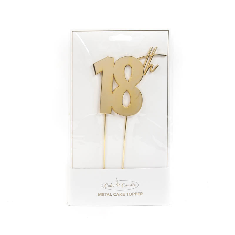 18th Gold Metal Cake Topper
