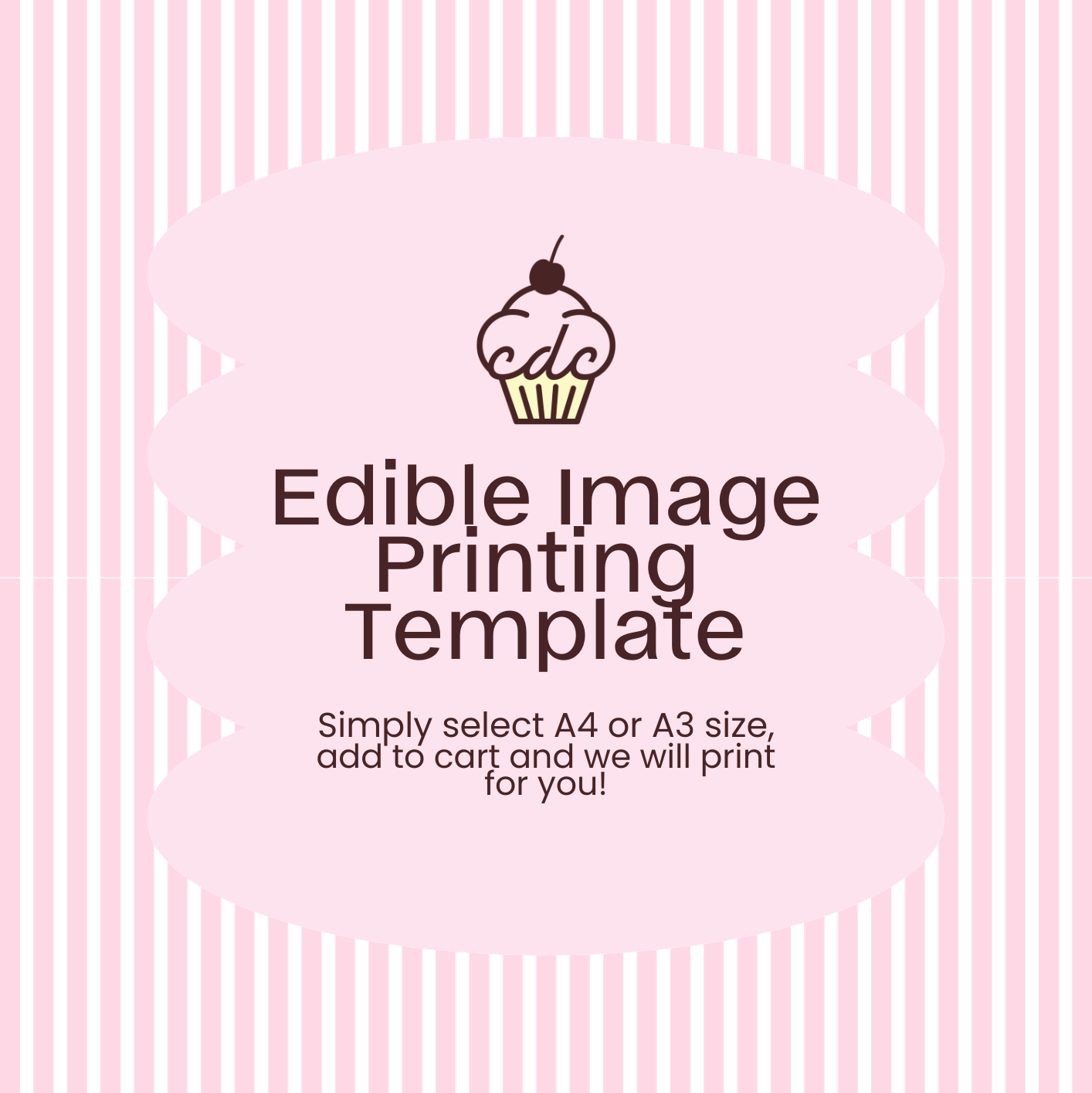Pink Stripe Edible Image Template