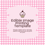 Pink Gingham Edible Image Template