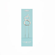 Number 8 Silver Metal Cake Topper