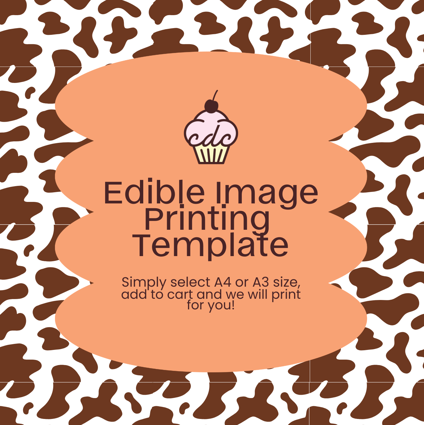 Cow Print Edible Image Template