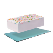 Blue + Lilac Dual-Colour Scalloped Rectangle Cake Board