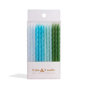 Blue to Green Ombre Spiral Candles 24 Pack