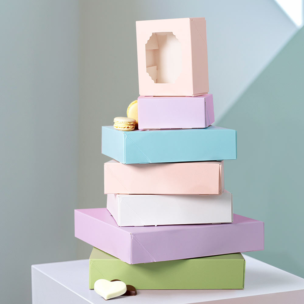 Scalloped Small Treat Box MIXED COLOURS 5pk