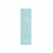Number 4 Silver Metal Cake Topper