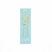 Number 9 Gold Metal Cake Topper