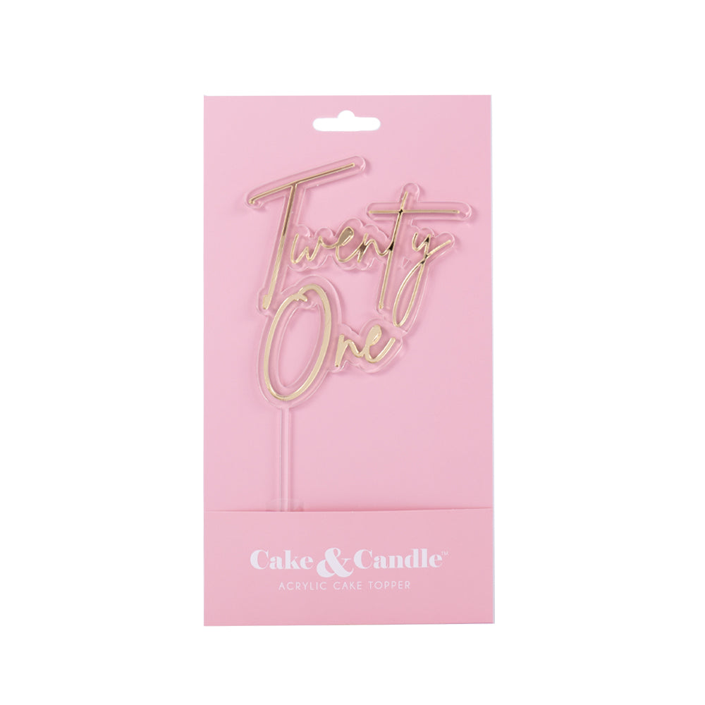 Twenty One Gold + Opaque Layered Cake Topper