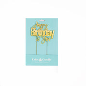 Happy Birthday To You Gold Metal Cake Topper