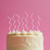WHITE 13cm SWIRLY Cake Candles (Pkt 16)