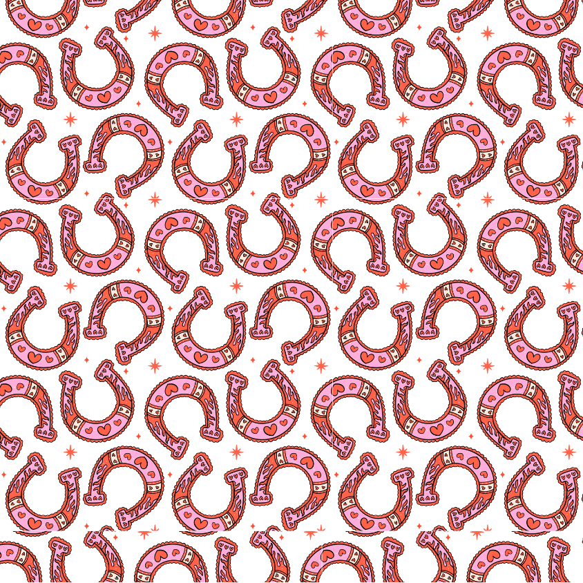 Pink Horseshoe Edible Image Template