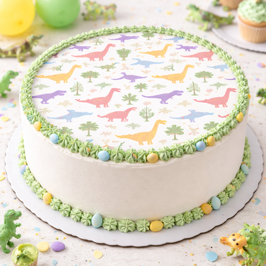 Dinosaur Pattern Edible Image Template