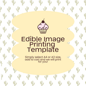 Green Cactus Edible Image Template