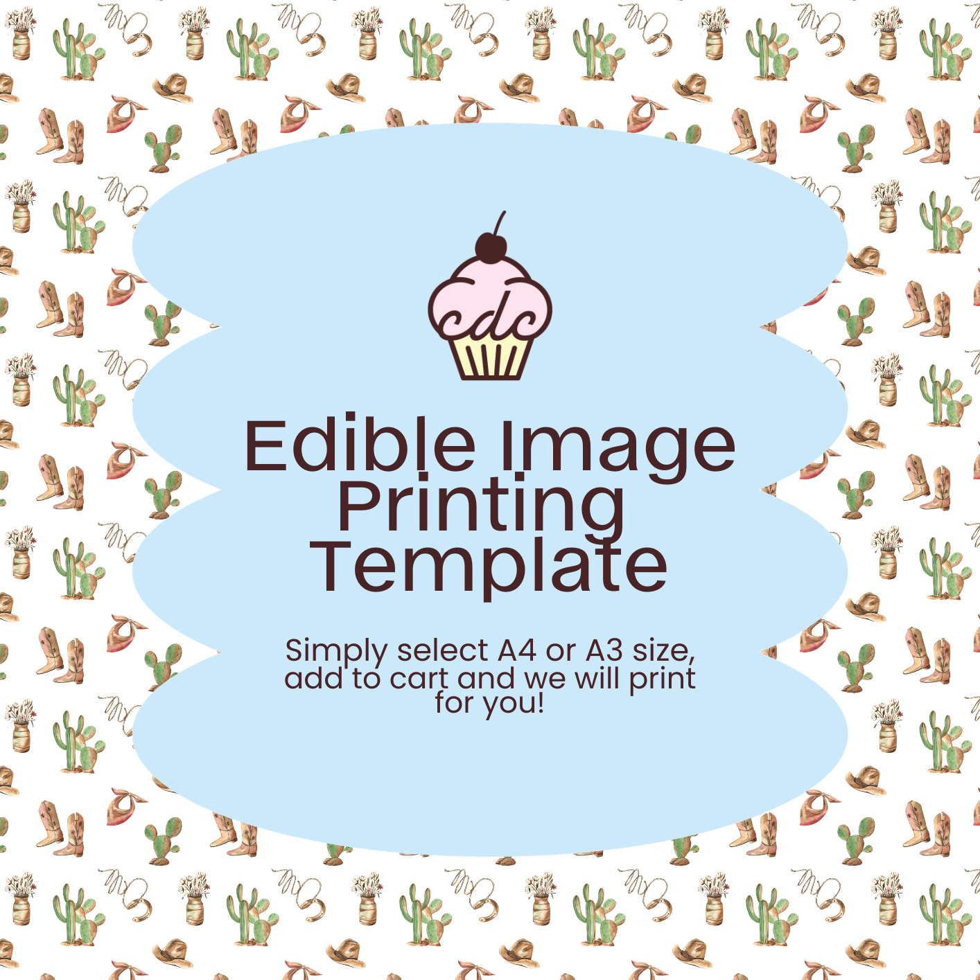 Western Pattern Edible Image Template