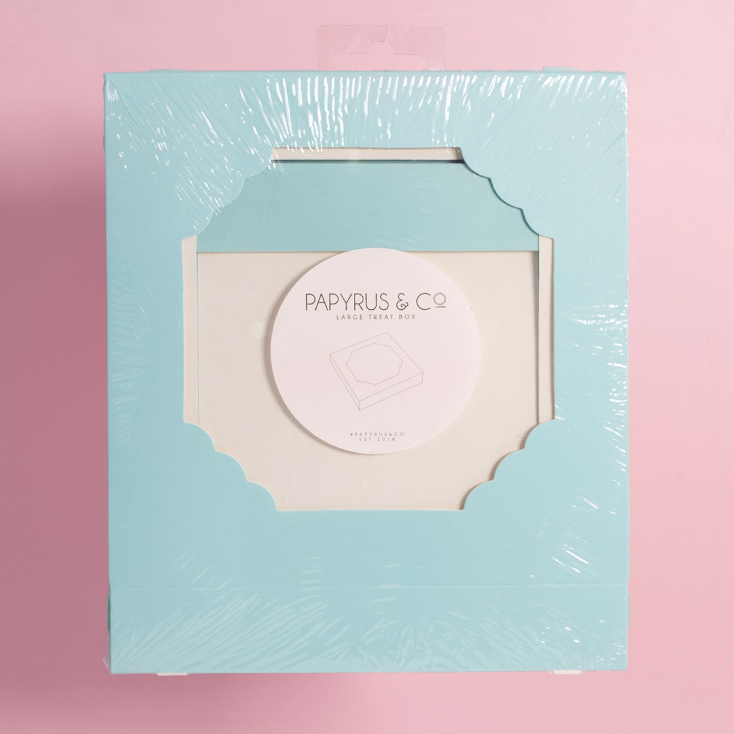 Scalloped Pastel Blue Large Treat Box 5 Pack