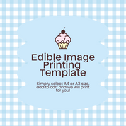 Blue Gingham Edible Image Template
