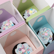 Scalloped Pastel Green 1 Cupcake Box 6 Pack