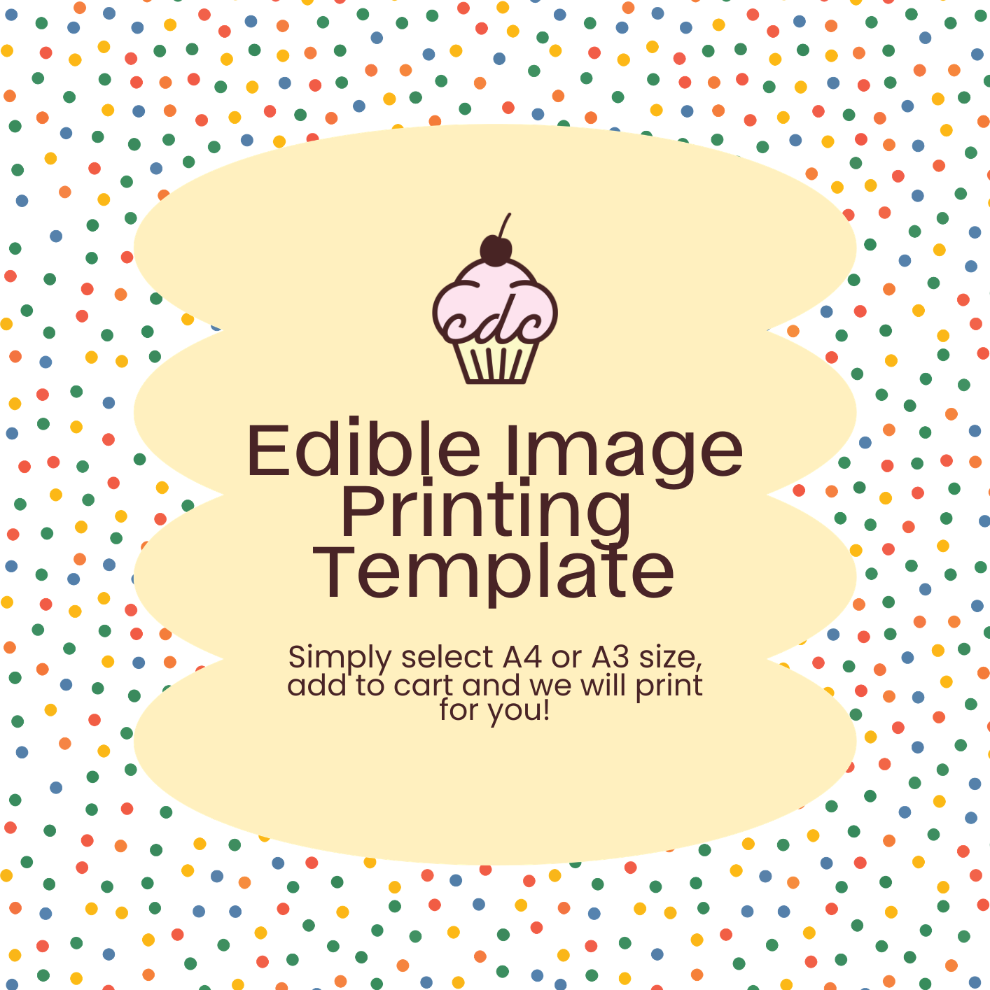 Confetti Dots Edible Image Template