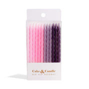 Pink to Purple Ombre Spiral Candles 24pk