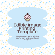 Blue Yellow Dots Edible Image Template