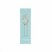 Number 5 Rose Gold Metal Cake Topper