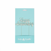 Happy Anniversary Silver Metal Cake Topper