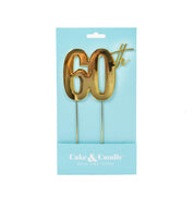 60th Gold Metal Cake Topper