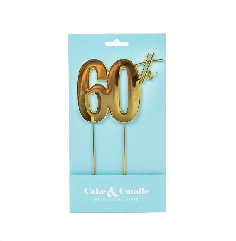 60th Gold Metal Cake Topper