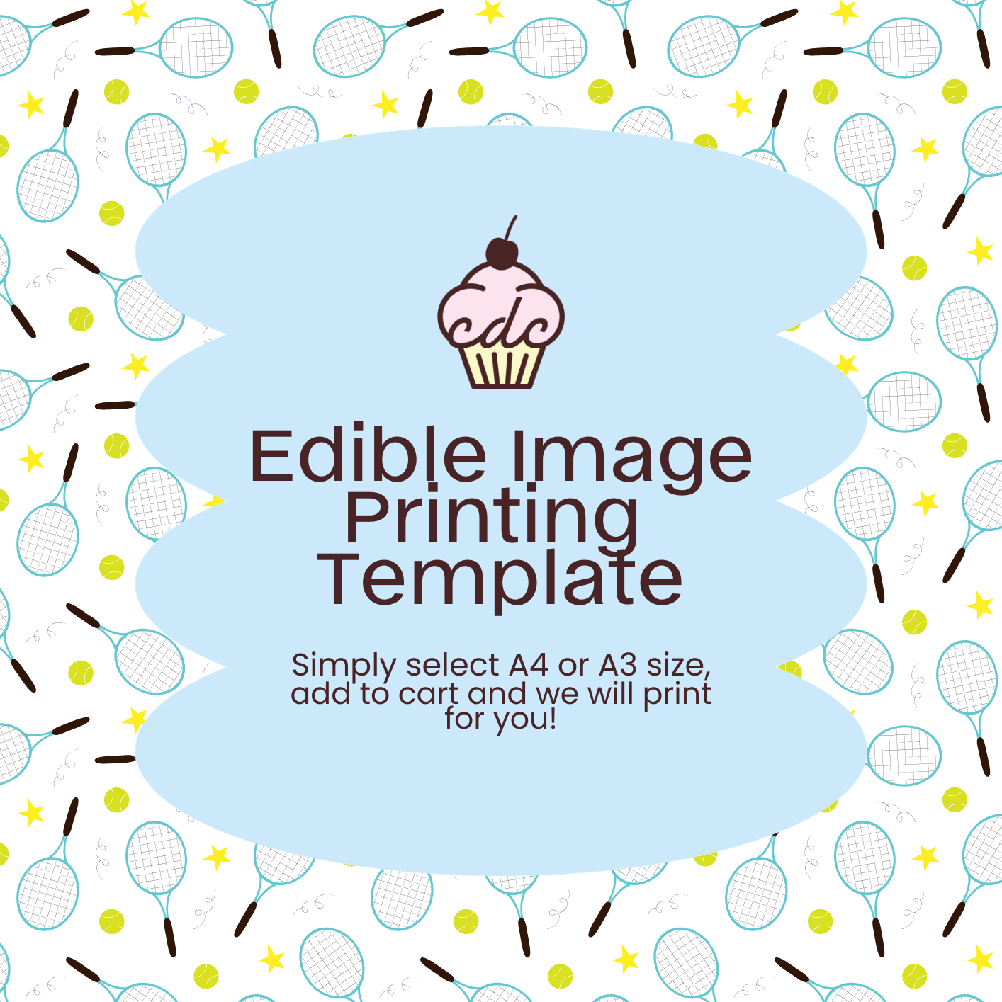 Tennis Edible Image Template