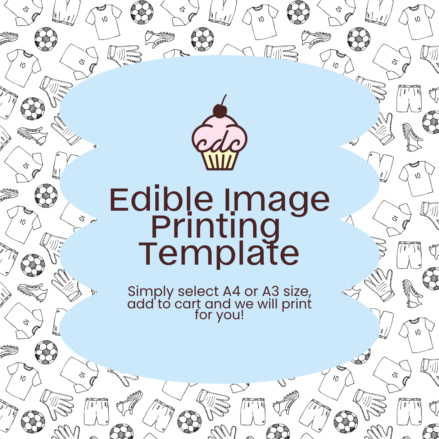 Soccer Pattern Edible Image Template