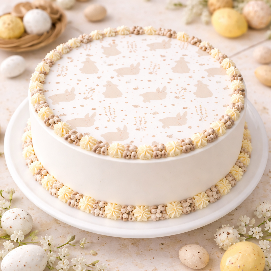 Beige Bunny Edible Image Template