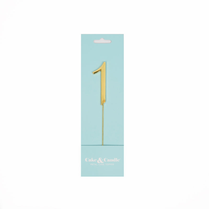 Number 1 GOLD Metal Cake Topper