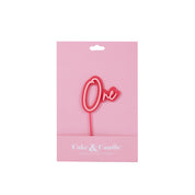 One Pink Opaque + Pink Layered Cake Topper