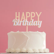 Happy Birthday Caramel Cake Topper