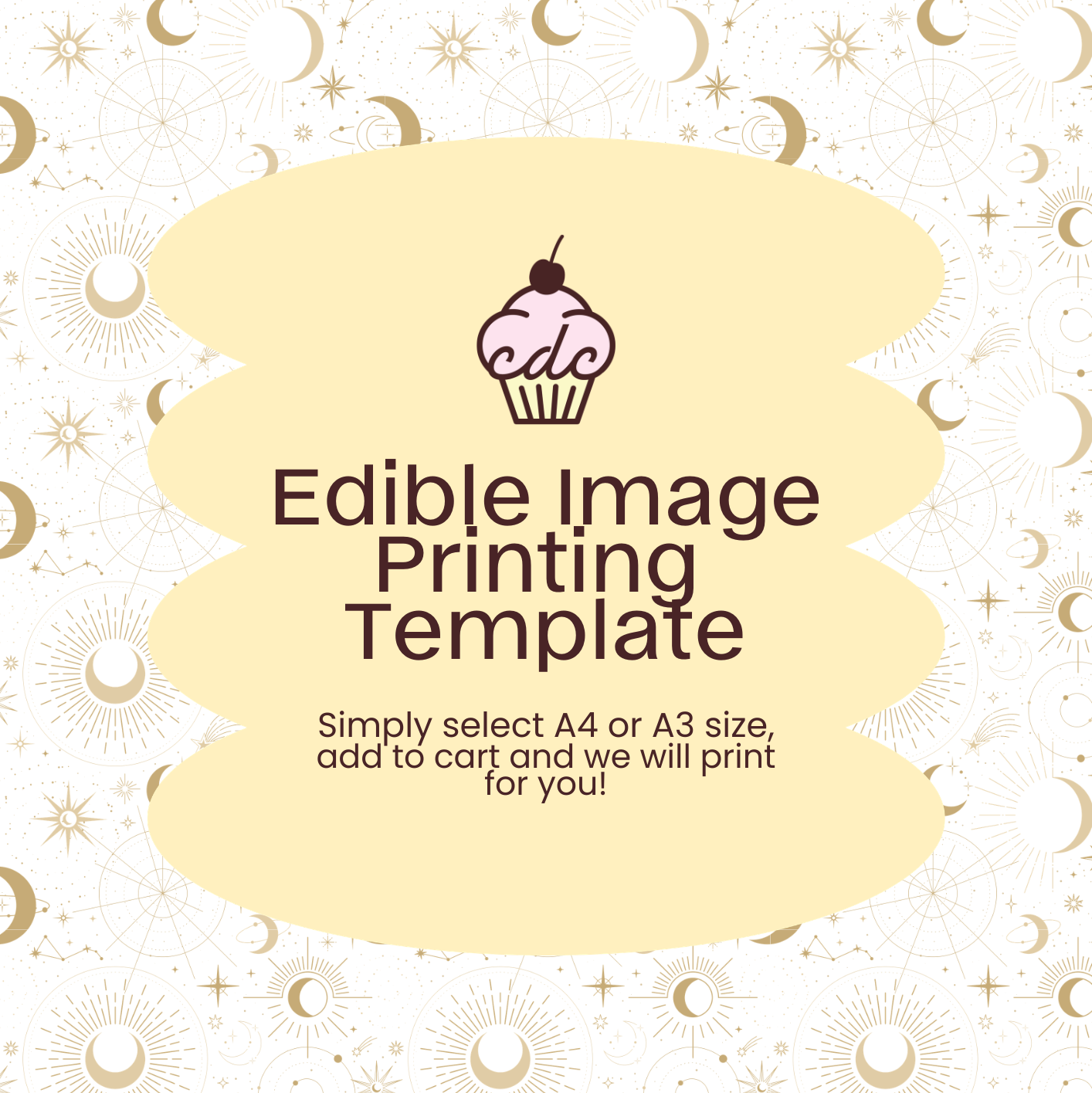 Gold Constellations Edible Image Template