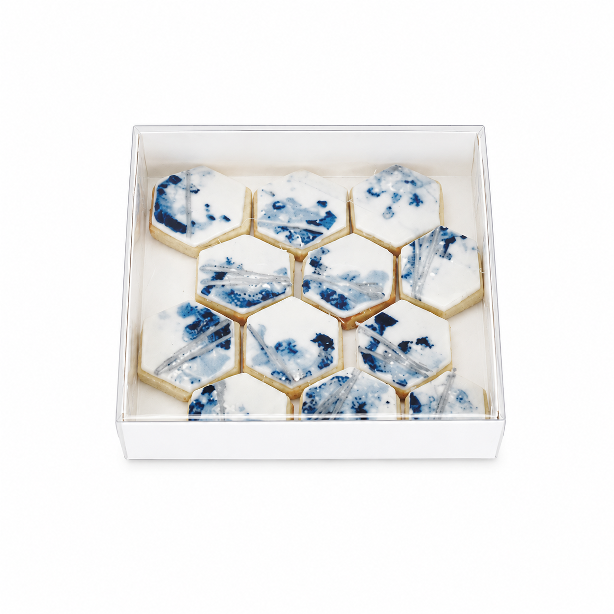 Biscuit Box with Clear Lid - 15.5cmx15.5cmx3cm