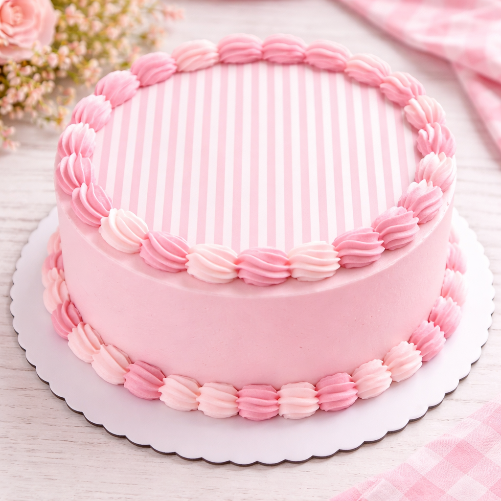 Pink Stripe Edible Image Template