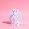 WHITE 13cm SWIRLY Cake Candles (Pkt 16)