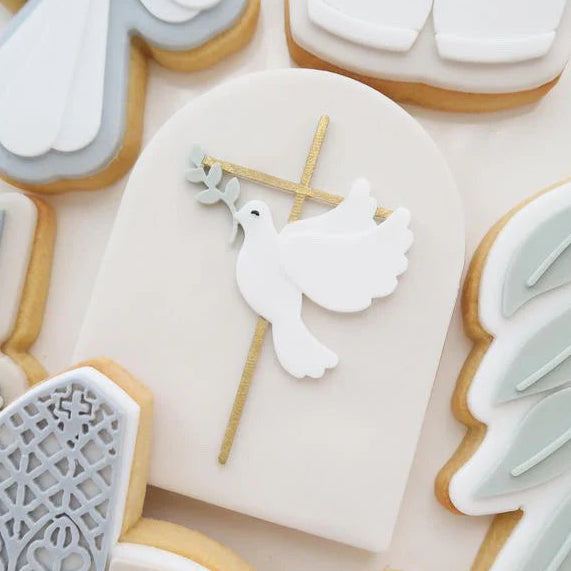 Dove with Cross on Arch Debosser + Cutter Set