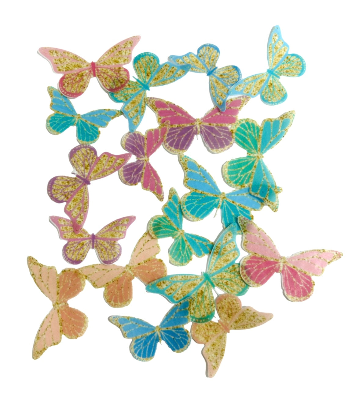 Glitter Butterflies Wafer Paper