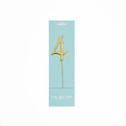 Number 4 Gold Metal Cake Topper
