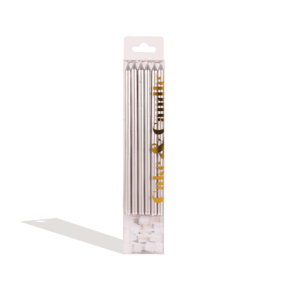 Silver 12cm Candles 12 Pack