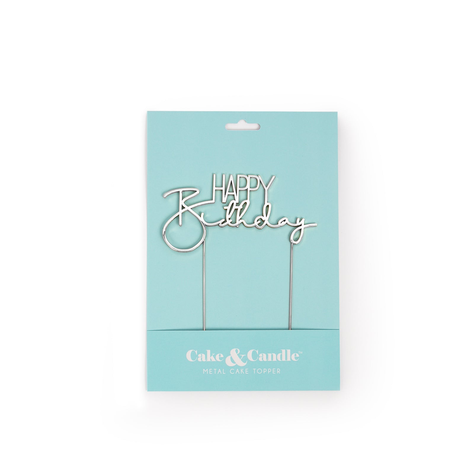 Happy Birthday Silver Metal Cake Topper (2)