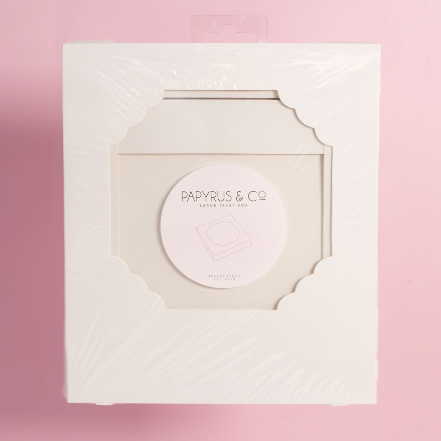 Scalloped Large Treat Box WHITE 5pk