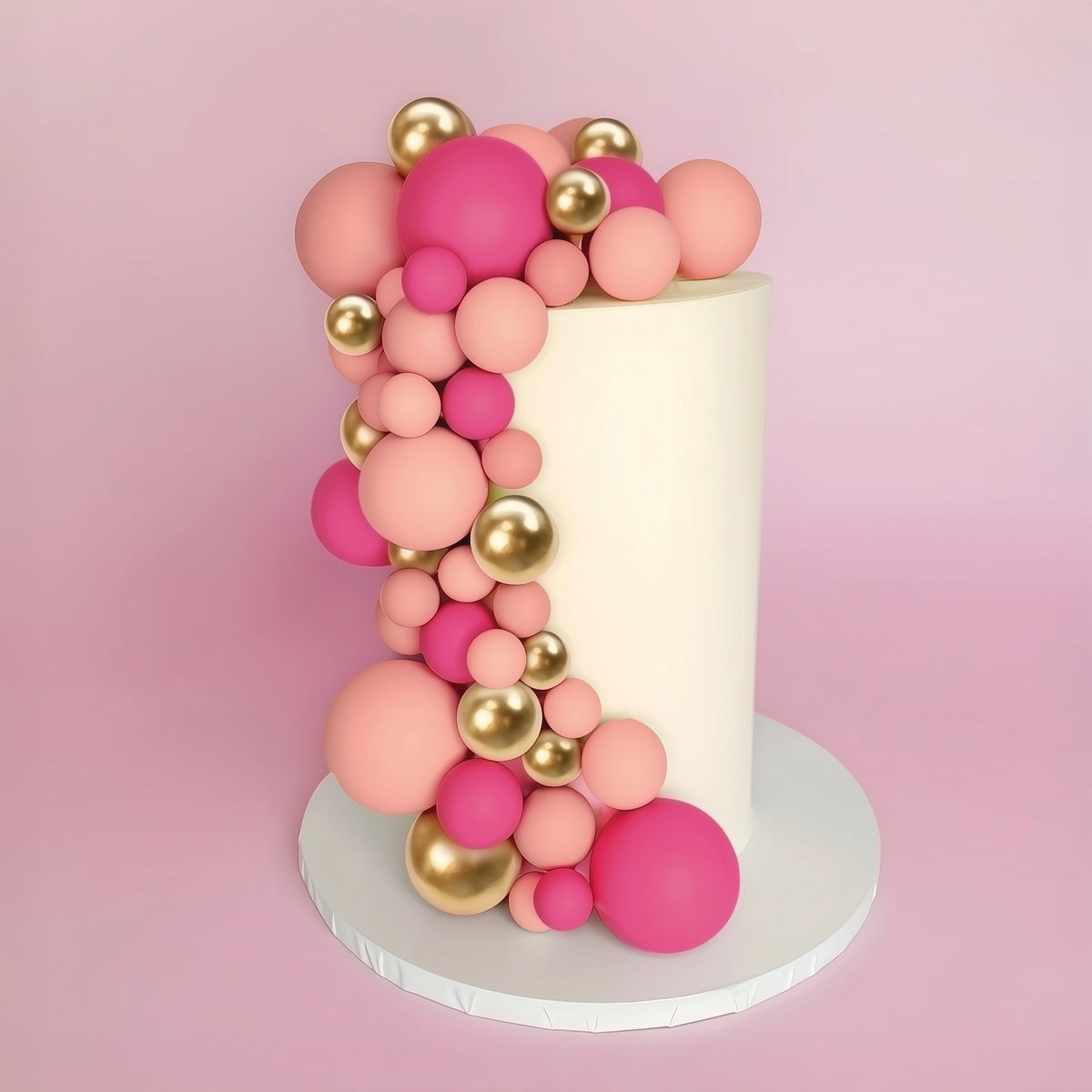 Pretty In Pink Foam Ball Toppers 32 piece