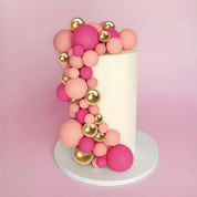Pretty In Pink Foam Ball Toppers 32 piece