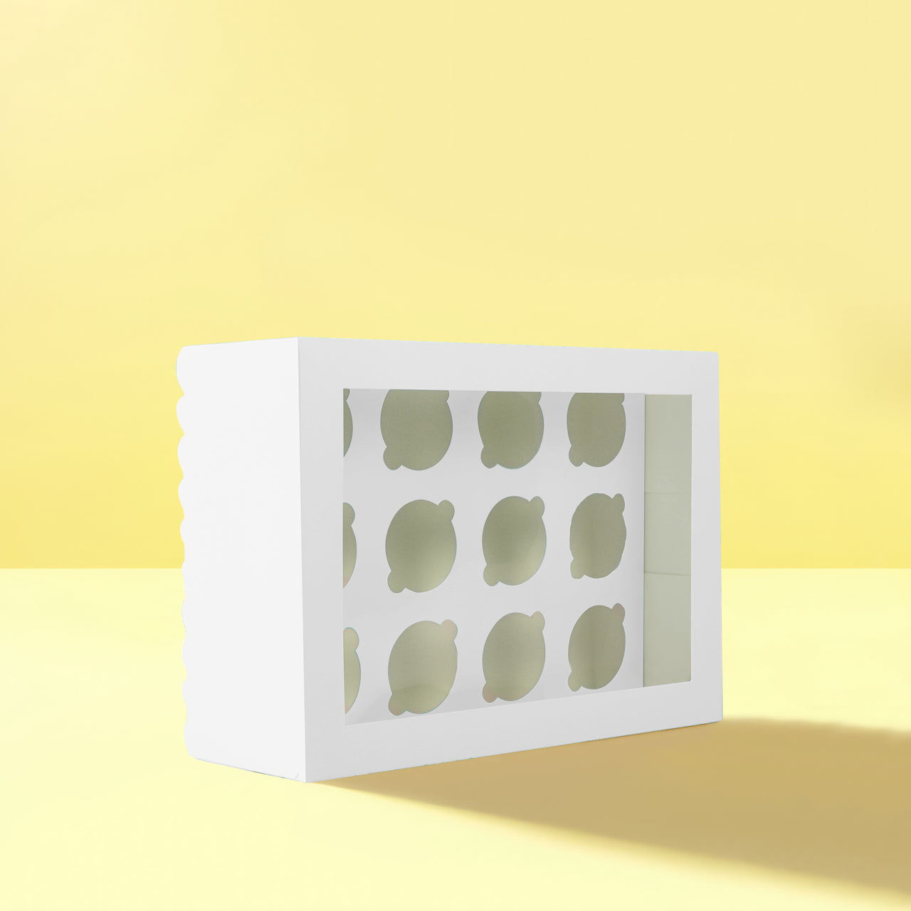 Scalloped White 12 Cupcake Box - 5inch Tall
