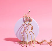 Gold Swirly 13cm Candles 16 Pack