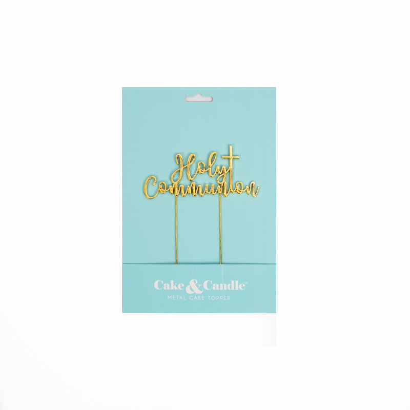 Holy Communion GOLD Metal Cake Topper