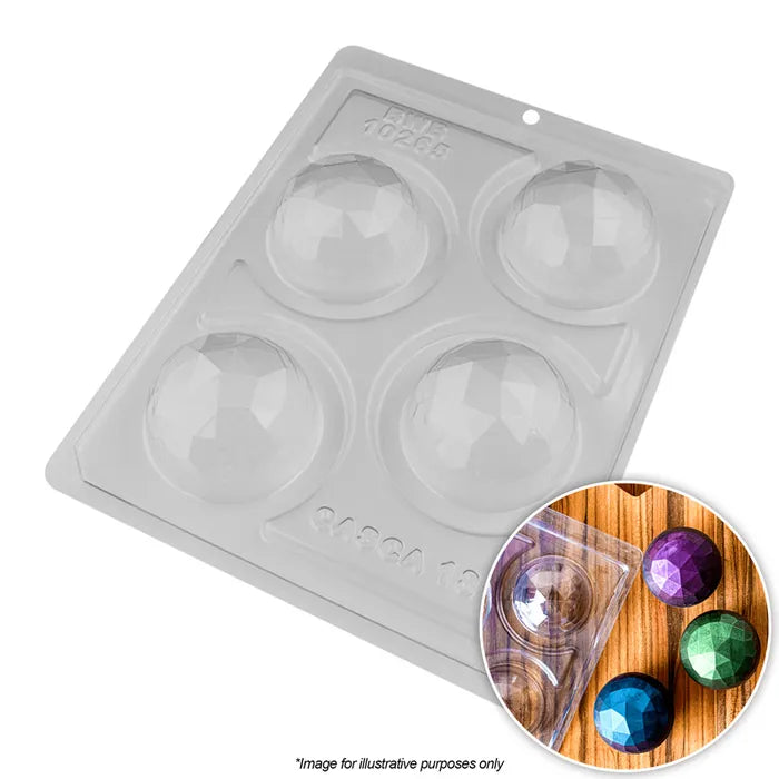 BWB GEODE SPHERE 60MM CHOC MOULD (3PCE)